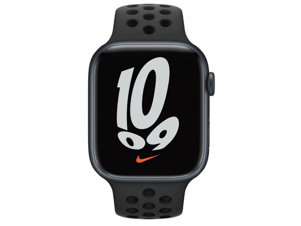 Смарт-часы Apple Watch Nike Series 7 45mm Aluminium Case, GPS, Midnight,  Темная ночь (196596)