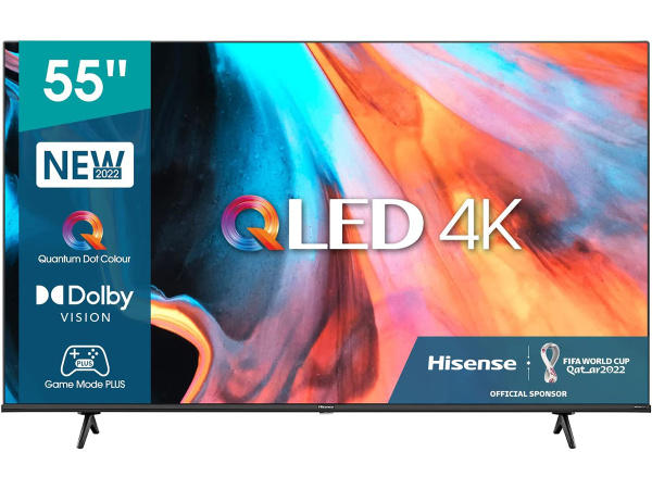 Телевизор Hisense 55” QLED, UHD, Smart TV (VIDAA), Звук (16 Вт (2x8 Вт), 3xHDMI, 2xUSB, 1xRJ-45, Черный, 55E7HQ