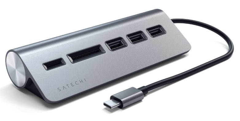 Док-станция Satechi Type-C Aluminum USB 3.0 Hub and Card Reader (3xUSB 3.0, SD, micro-SD) Серый ST-TCHCRM