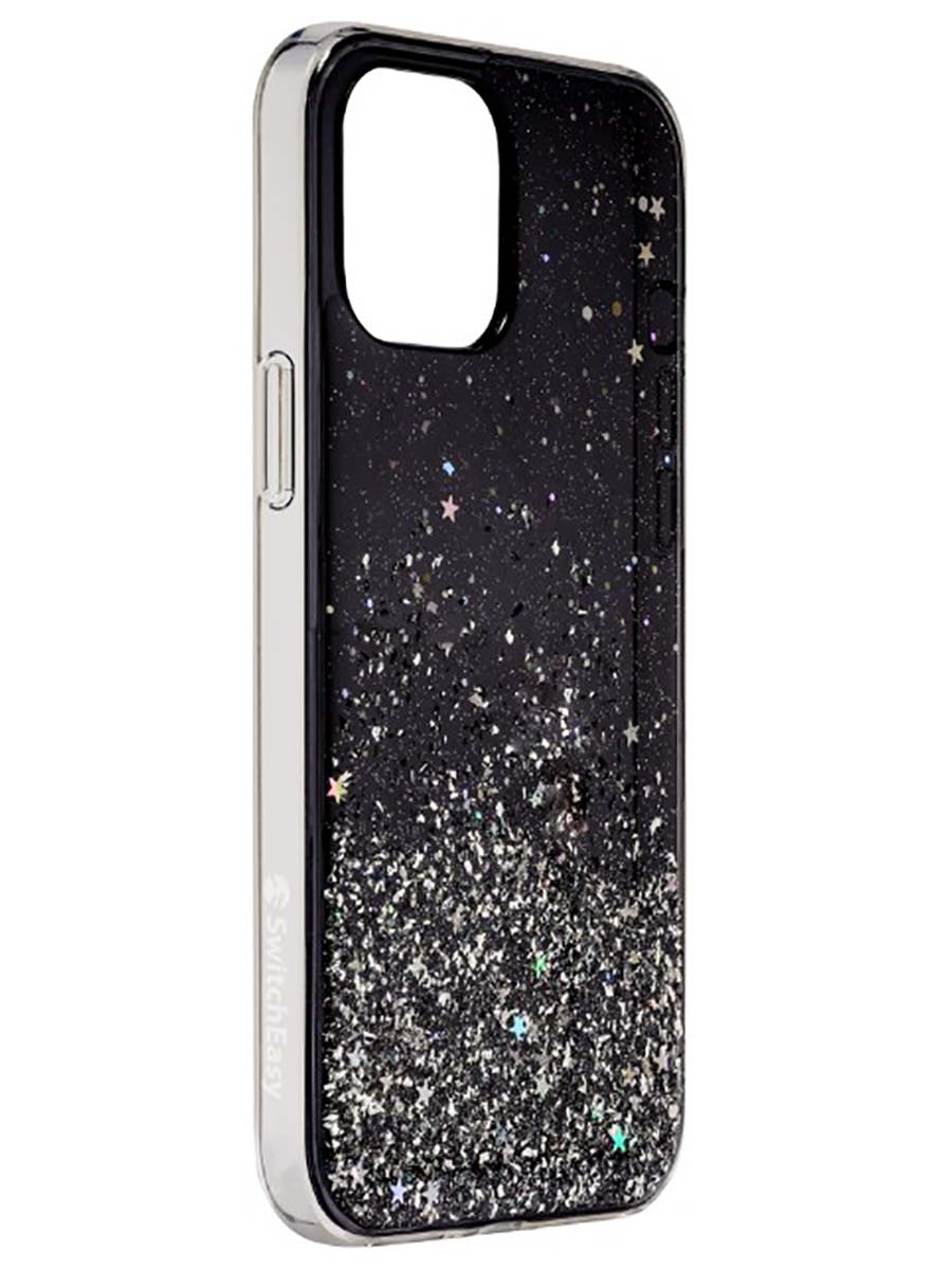 Чехол-накладка SwitchEasy Starfield для смартфона iPhone 12/12 Pro, Поликарбонат/полиуретан, Transparent Black, Черный  GS-103-122-171-66 - фото 1