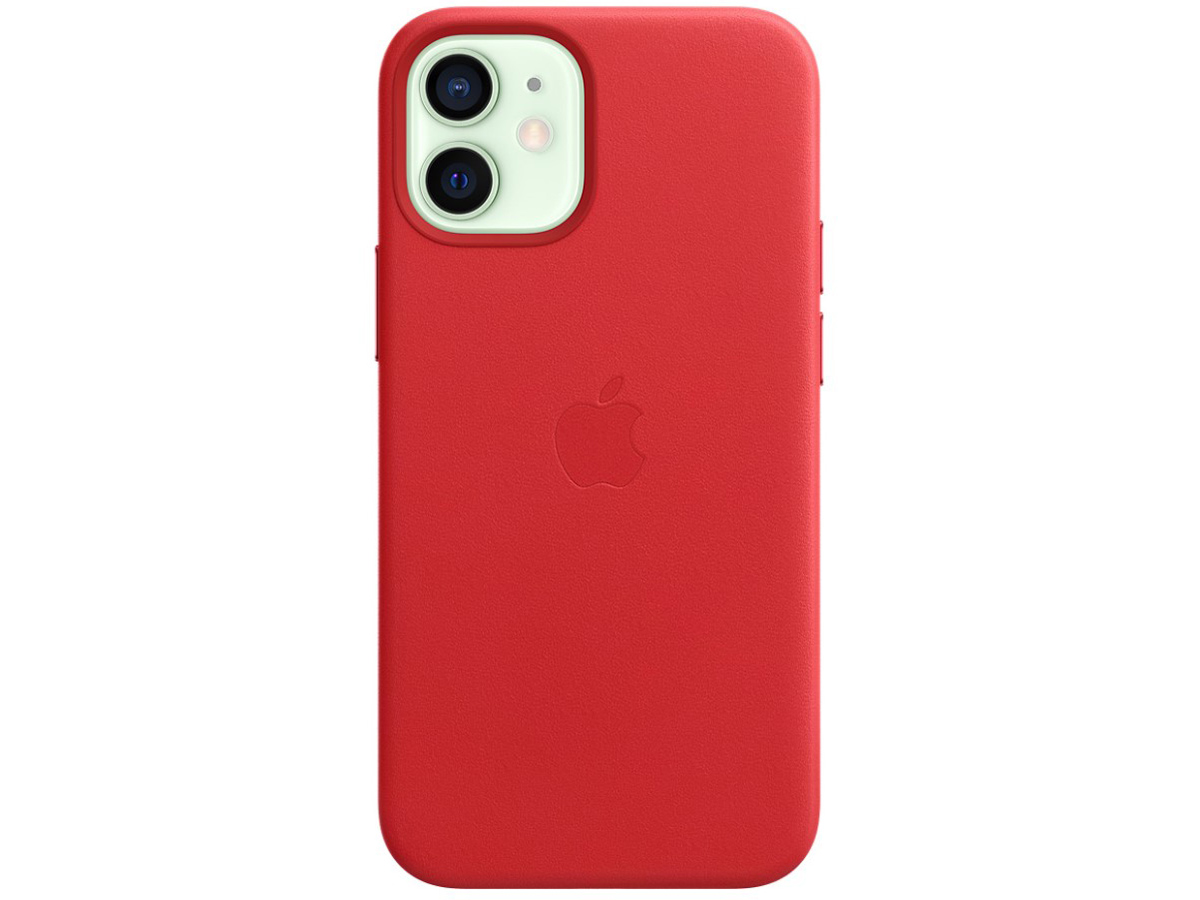 Чехол-накладка Apple Leather Case with MagSafe Red для iPhone 12 mini MHK73ZE/A Кожа, Красный