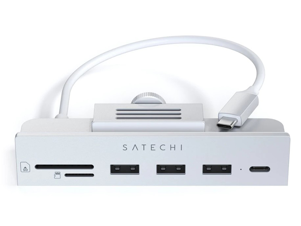 Док-станция Satechi USB-C Clamp Hub for 24-inch IMAC (3xUSB 3.0, USB Type-C, SD, micro-SD), Серебристый ST-UCICHS