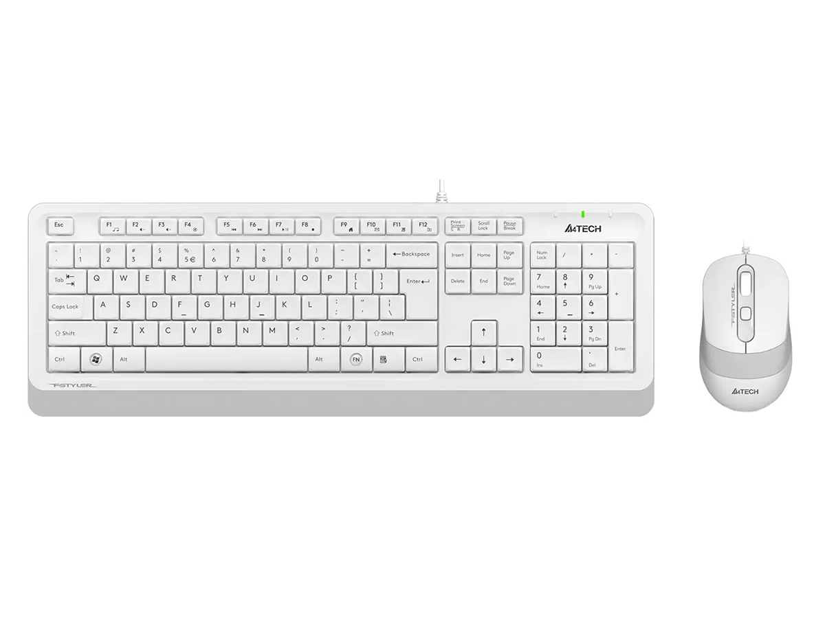 Комплект проводной клавиатура+мышь A4Tech Fstyler F1010, USB, Белый/Серый F1010 WHITE