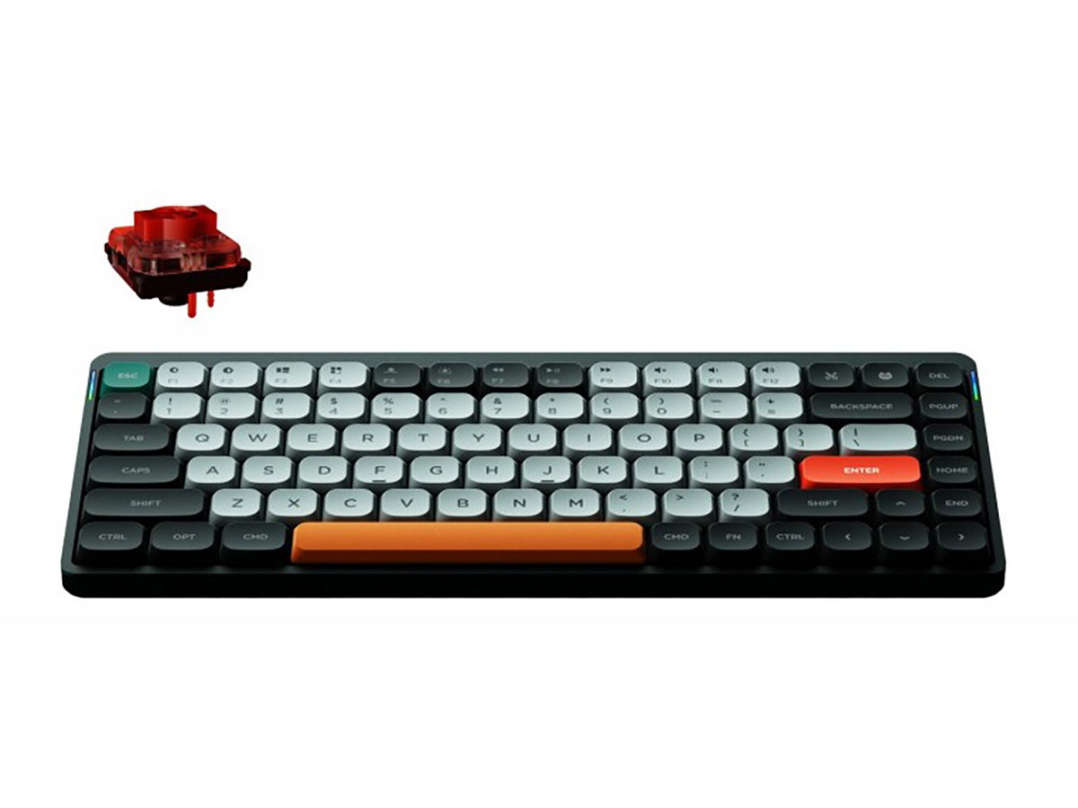 Клавиатура беспроводная механическая Nuphy AIR75, low profile gateron Red Switch, Bluetooth, RGB подсветка, 2500мАч, Серый/Белый AIR75-SG1-F