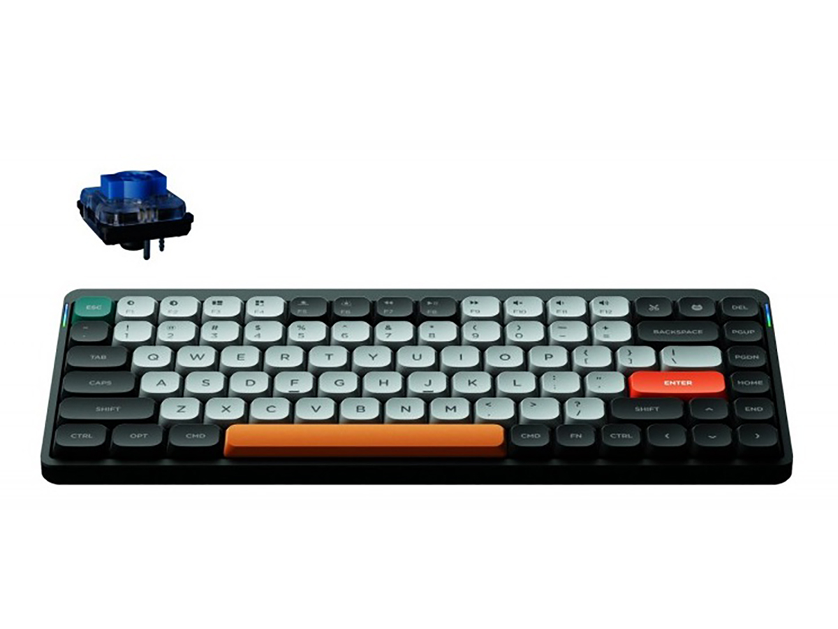 Клавиатура беспроводная механическая Nuphy AIR75, low profile gateron Blue Switch, Bluetooth, RGB подсветка, 2500мАч, Серый/Белый AIR75-SG2-F