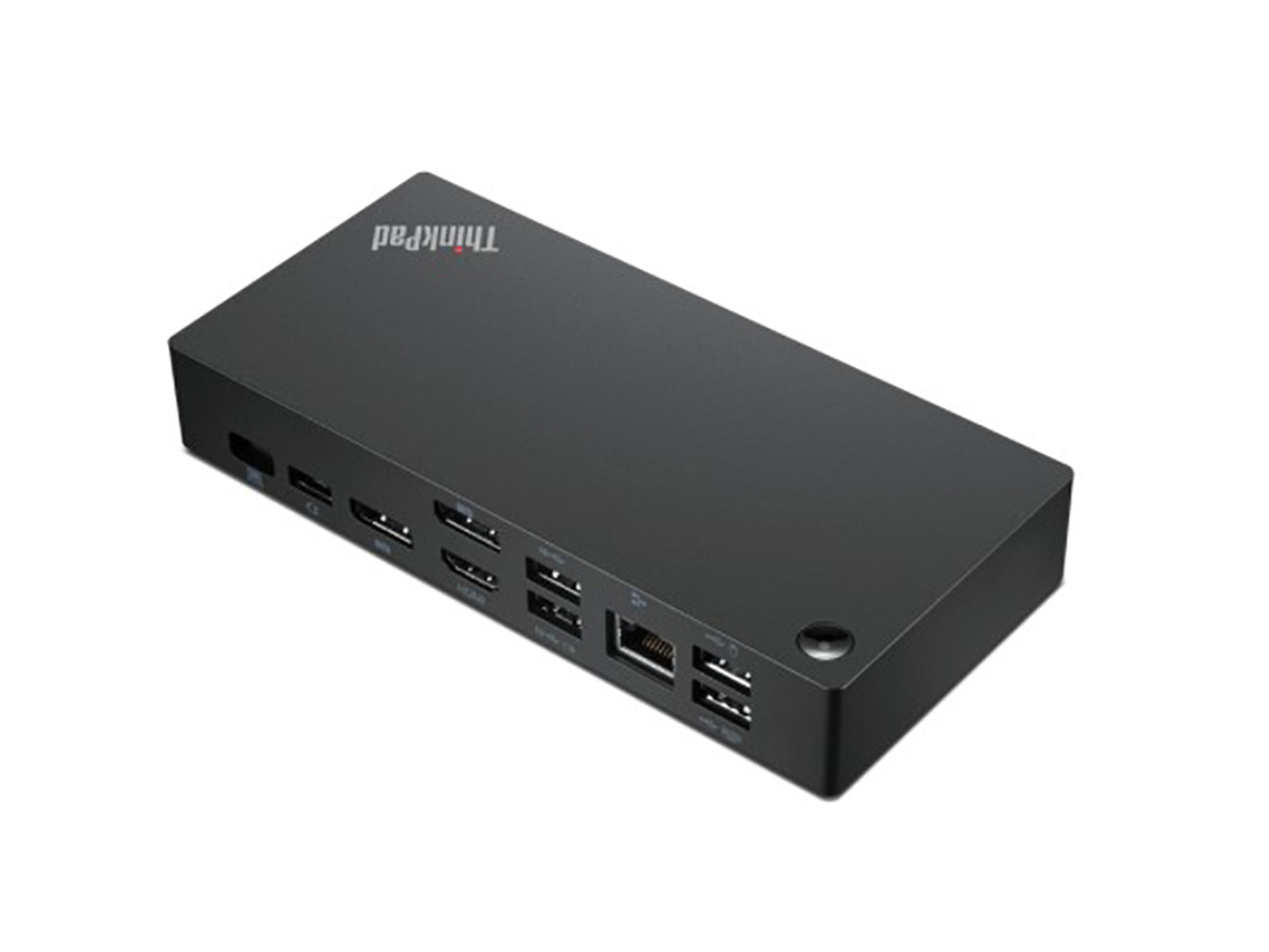 Док-станция Lenovo ThinkPad Universal USB-C Dock (RJ-45, 2xUSB 2.0, 3xUSB 3.1, USB Type-C, HDMI, 2xDP, Mini jack) 90Вт Черный 40AY0090CN