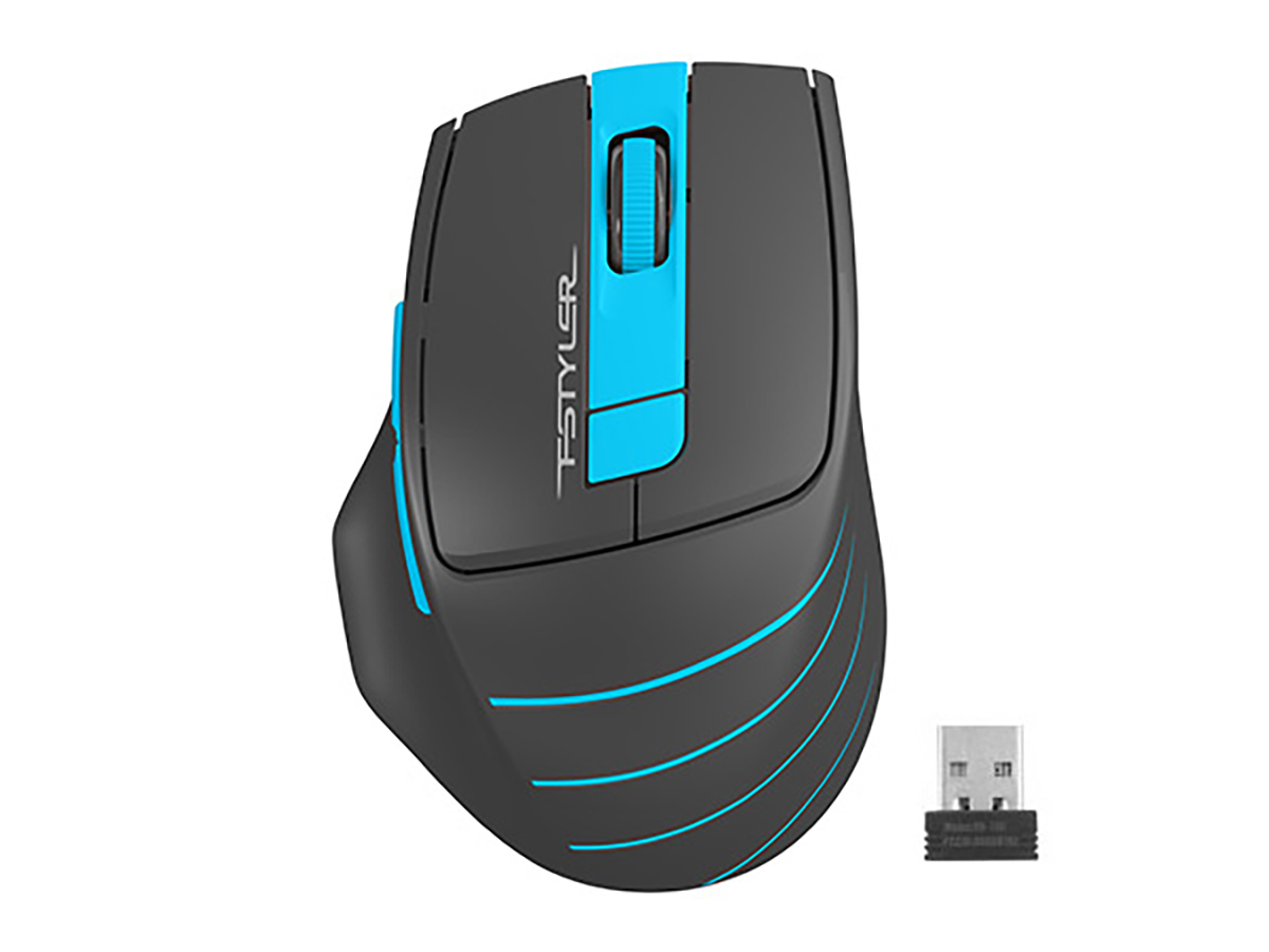 Мышь беспроводная A4Tech Fstyler FG30S, 2000dpi, Wireless/USB, Серый/Синий, FG30S BLUE 