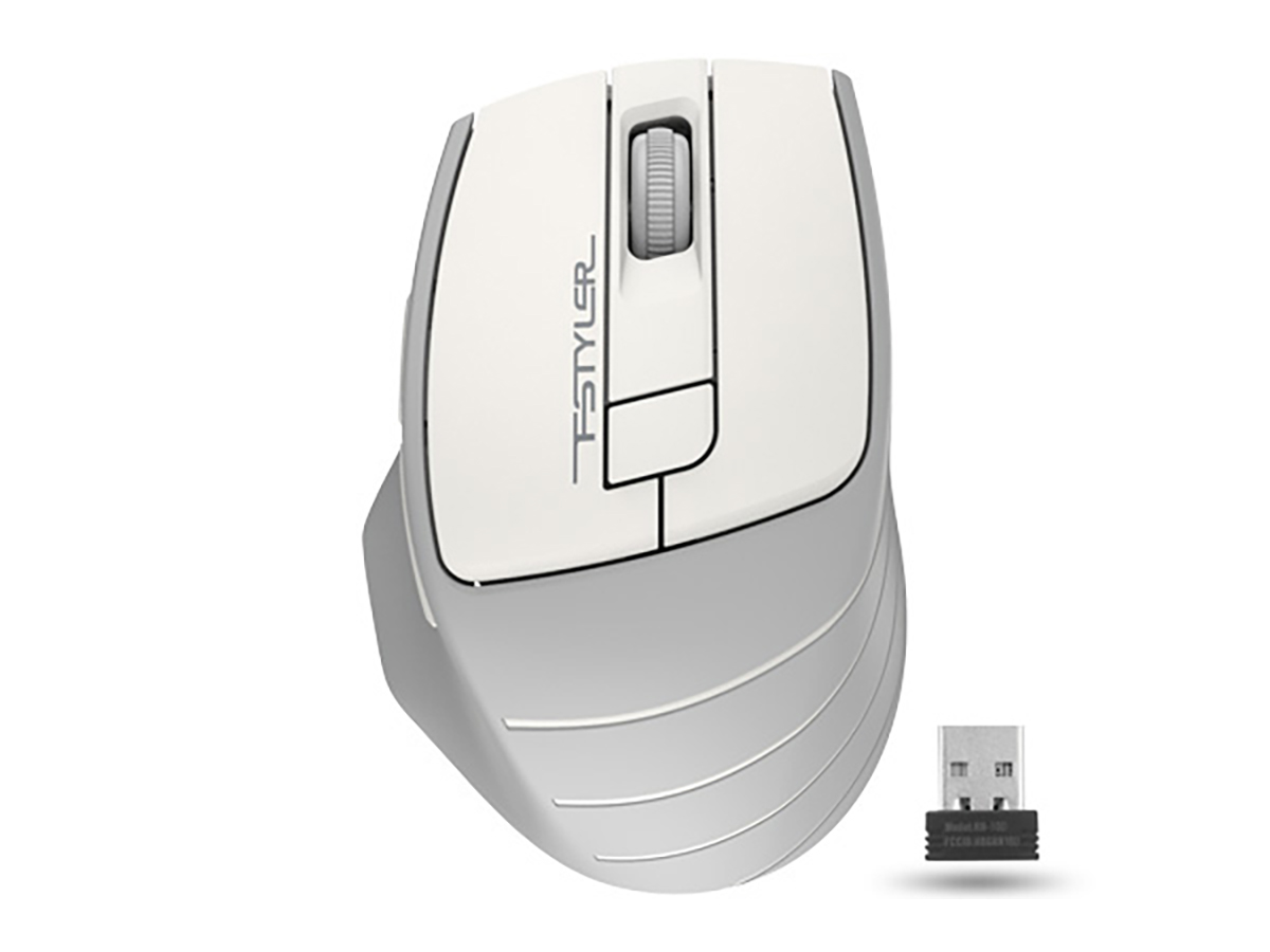 Мышь беспроводная A4Tech Fstyler FG30S, 2000dpi, Wireless/USB, Серый/Белый, FG30S WHITE