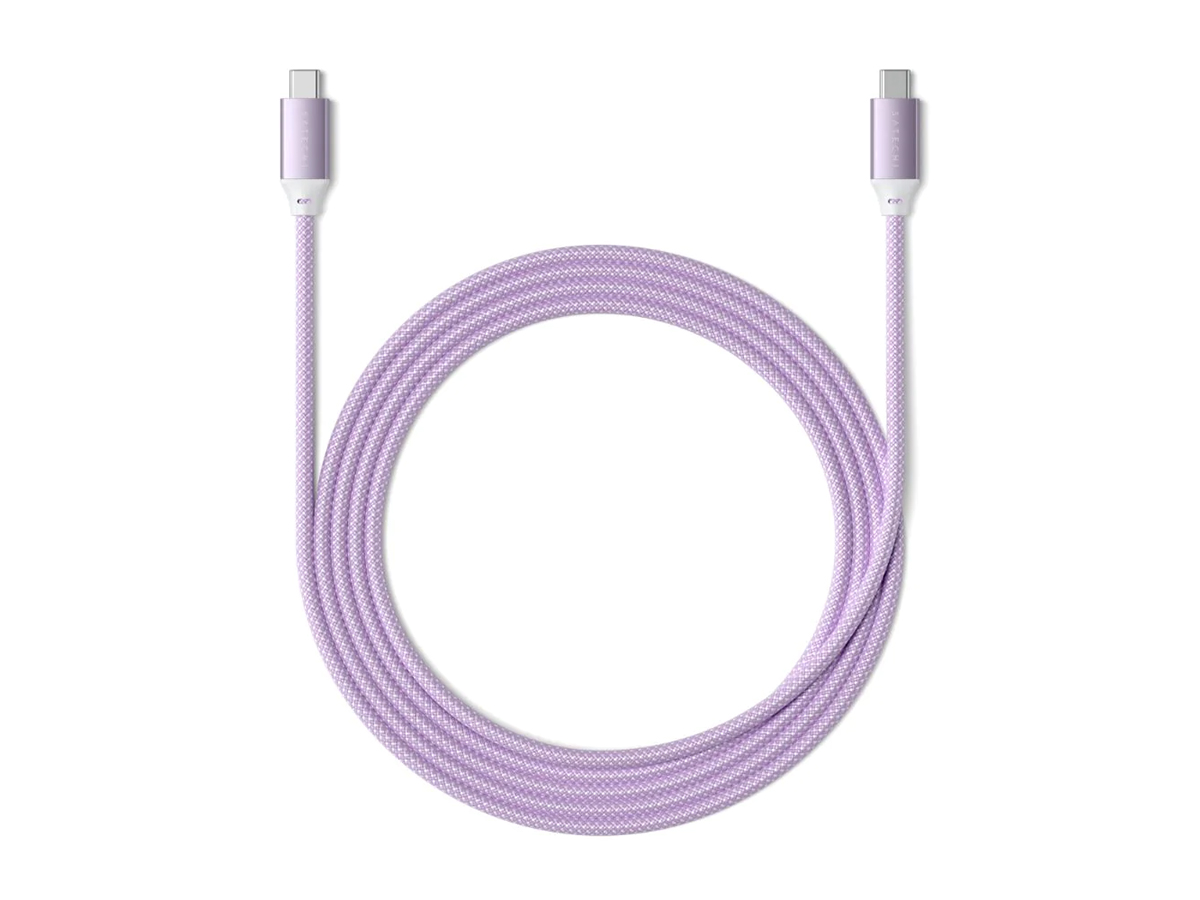 Кабель Satechi 100W USB-C to USB-C (2m), для зарядки и передачи данных, Фиолетовый, ST-TCC2MV