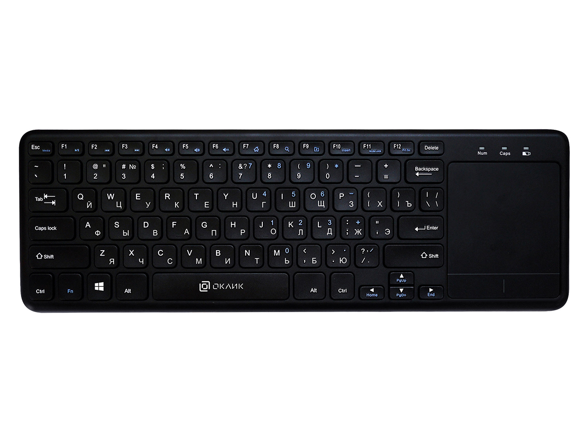 Клавиатура беспроводная с тачпадом Oklick 830ST, Wireless/USB, Черный 1011937 - фото 1