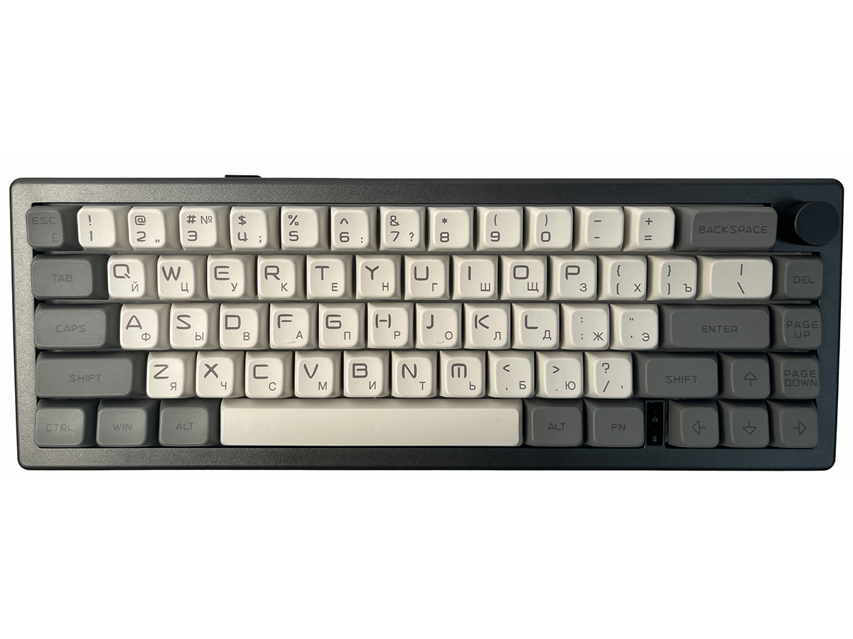 Клавиатура беспроводная механическая Epomaker EK68, Gateron Pro Yellow Switch, Bluetooth, RGB, 3000мАч, Серый EK68-BLK-GrW-GatY